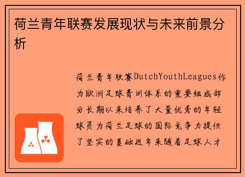 荷兰青年联赛发展现状与未来前景分析